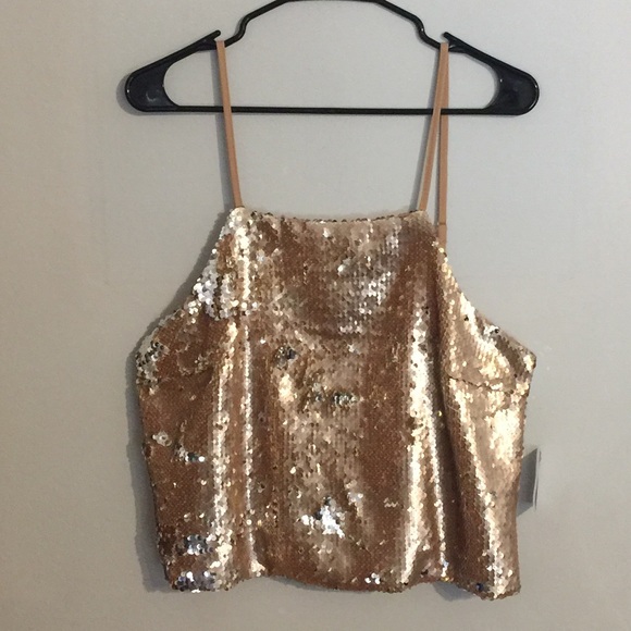 Sequin Shift Crop Top - Picture 2 of 4